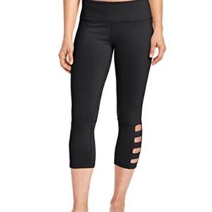 Glyder Ninja Crop Leggings Black Strappy Cutout XS